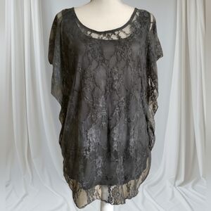 Gray Lace Women's Top